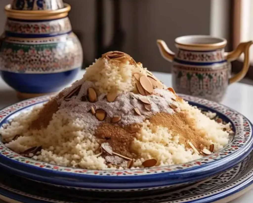 Seffa (Sweet Couscous with Almonds and Cinnamon)