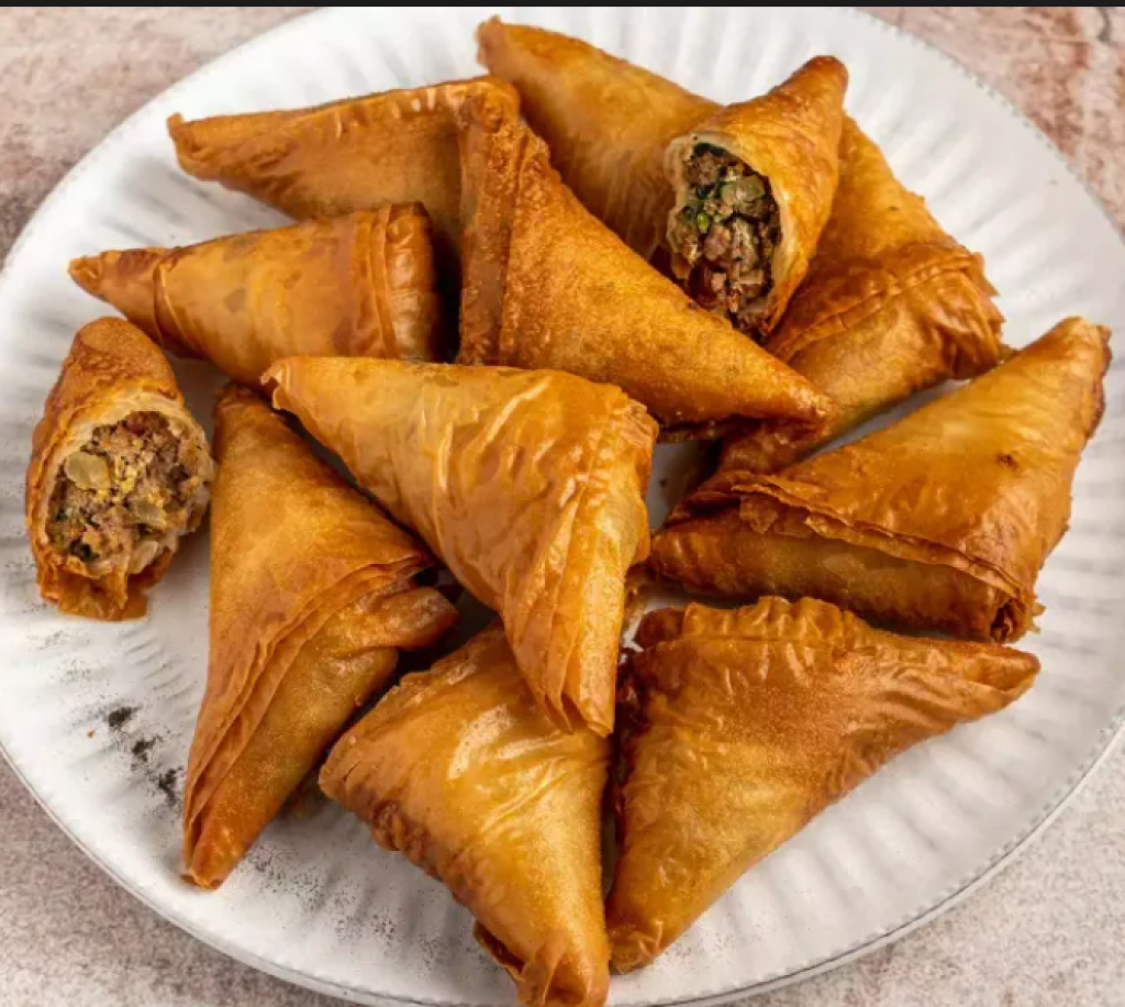 Briouats with Kefta (Fried Stuffed Pastries)